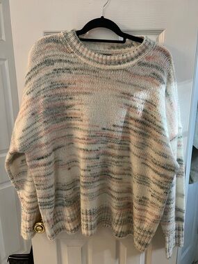 Women’s Cream Multi-Stripe Cozy Knit Sweater